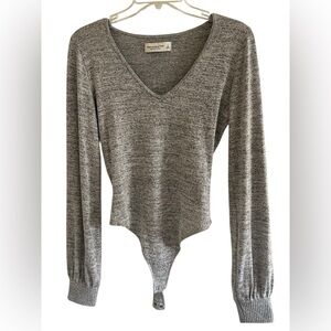 Abercrombie & Fitch Soft Gray Bodysuit Size Small